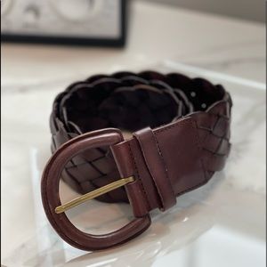Leather woven belt